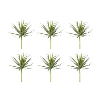 6PK E Style Agave Needle Indoor Artificial Plant Wire Grey Green 15x15x14cm