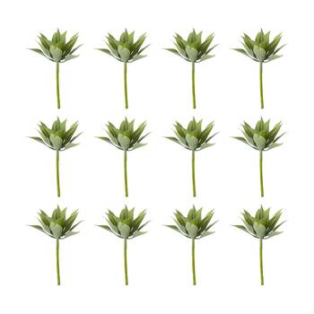 12PK E Style Agave Mini Indoor Artificial Plant Stem Wire Grey Green 12x12x12cm