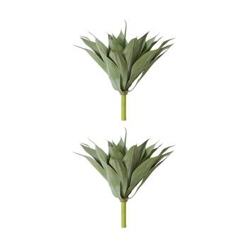 2PK E Style Agave Artificial Plant Stem Plastic Wire Grey Green 55x55x52cm