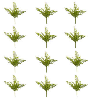 12PK E Style Fern Maiden Hair Artificial Plant Stem Plastic Green 20x12x20cm