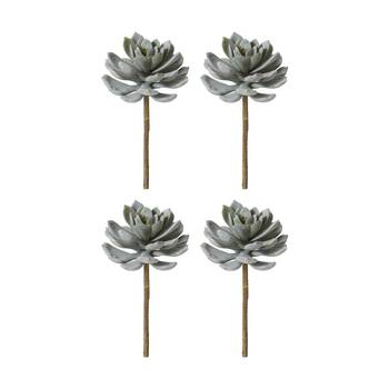 4PK E Style Echeveria Elegans Stem Artificial Succulent Wire Green 15x15x23cm
