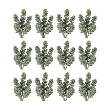 12PK E Style Bell Sedum Pick Artificial Succulent Stem Wire Green Red 7x7x15cm