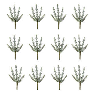 12PK E Style String Of Buttons Sedum Stem Artificial Succulent Plastic Wire Grey
