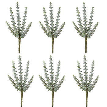 6PK E Style String Of Buttons Sedum Stem Artificial Succulent Plastic Wire Grey