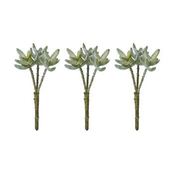 3PK E Style Sedum Nevii Stem Artificial Succulent Plastic Wire Sage 12x12x23cm