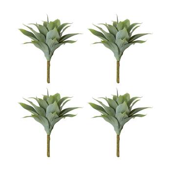 4PK E Style Agave Nova Plant Artificial Succulent Stem Plastic Wire Grey Green