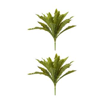2PK E Style Fern Asplenium Artificial Plant Fabric Plastic Wire Green 52cm