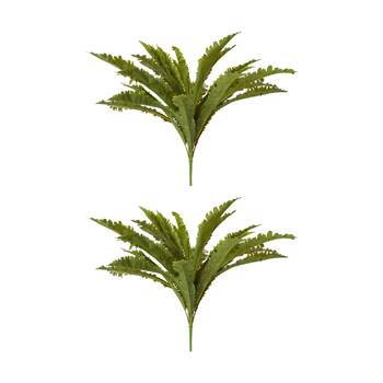 2PK E Style Fern Asplenium Artificial Plant Fabric Plastic Wire Green 60cm