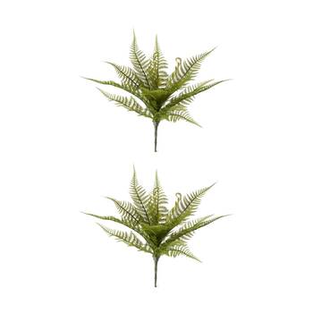 2PK E Style Fern Bracken Artificial Plant Stem Green Plastic Wire 35cm