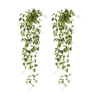 2PK E Style Clematis Hanging Vine Artificial Plant Plastic Wire Green 90cm
