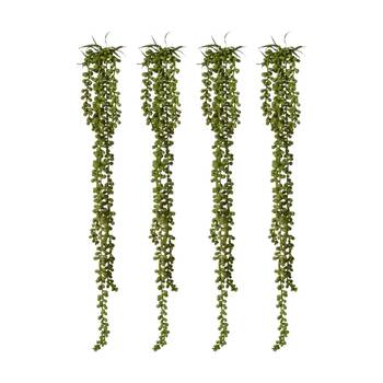 4PK E Style String Of Pearls Hanging Plant Lifelike Artificial Green 8x8x71cm