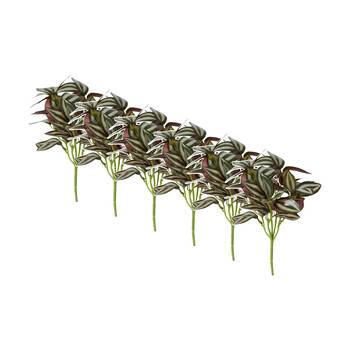 6PK E Style Wandering Jew Bush Variegated Artificial Indoor Plant 20x20x28cm