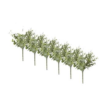 6PK E Style Eucalyptus Bush Artificial Indoor Plant Durable Green 15x15x24cm