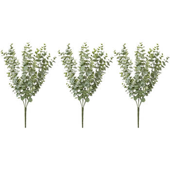3PK E Style Eucalyptus Bush Lifelike Artificial Plant Grey Green 30x30x44cm
