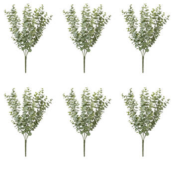 6PK E Style Eucalyptus Bush Lifelike Artificial Plant Grey Green 30x30x44cm