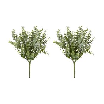2PK E Style Eucalyptus Bush Lifelike Artificial Plant Grey Green 26x26x36cm