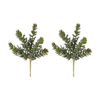 2PK E Style Sedum Stem Artificial Plant Indoor Decor Durable Green 12x10x20cm