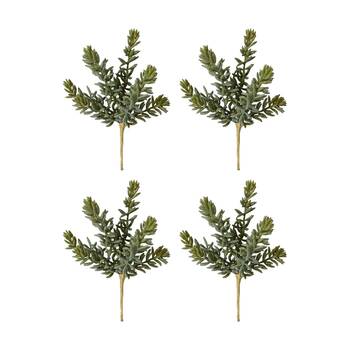 4PK E Style Sedum Stem Artificial Plant Indoor Decor Durable Green 12x10x20cm