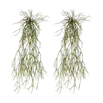 2PK E Style Cactus Pencil Plant Artificial Hanging Indoor Decor Green 17x16x53cm