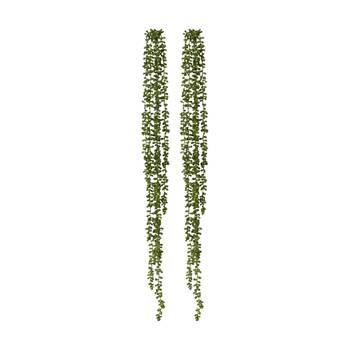2PK E Style String Of Pearls Hanging Plant Lifelike Artificial Green 10x8x96cm