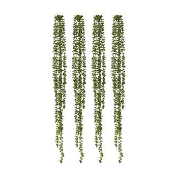 4PK E Style String Of Pearls Hanging Plant Lifelike Artificial Green 10x8x96cm