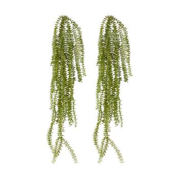 2PK E Style Sawtooth Hanging Plant Artificial Indoor Decor Green 16x14x80cm