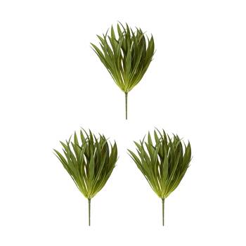 3PK E Style Grass Buffalo Plant Artificial Indoor Interior Green 30x30x35cm