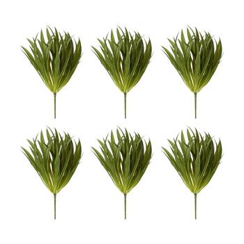 6PK E Style Grass Buffalo Plant Artificial Indoor Interior Green 30x30x35cm