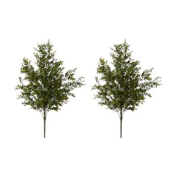 2PK E Style Hedge Bush Artificial Indoor Interior Plant Durable Green 59x53x78cm