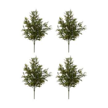 4PK E Style Hedge Bush Artificial Indoor Interior Plant Durable Green 59x53x78cm