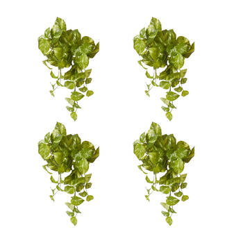 4PK E Style Pothos Marble Hanging Plant Plastic Wire Green White 35x30x50cm