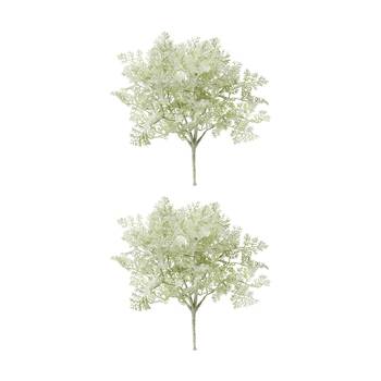 2PK E Style Artemisia Bush Plastic Wire Indoor Outdoor Grey Green 28x28x30cm