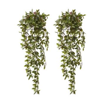 2PK E Style Radiator Hanging Plant Plastic Wire Construction Green 50x40x86cm