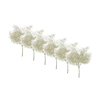 6PK E Style Airplant Bush Plastic Wire Interior Plant Grey Green 24x24x37cm