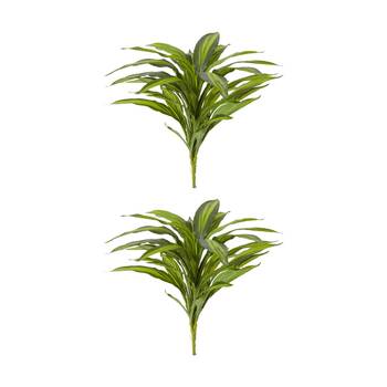 2PK E Style Dracaena Bush Indoor Artificial Plant Yellow Green 40x45x48cm