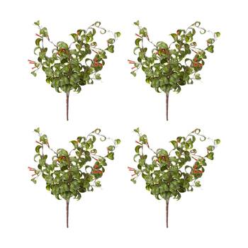 4PK E Style Indian Hoya Bush Artificial Plant Decor Green Red 30x30x47cm