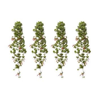 4PK E Style Indian Hoya Hanging Bush Artificial Plant Green Red 30x30x47cm