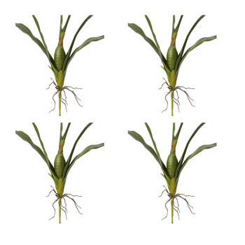 4PK E Style Orchid Oncidium Leaf Artificial Plant Indoor Use Green 17x44x72cm
