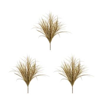 3PK E Style Grass Bush Artificial Plant Indoor Use Light Brown 52x46x64cm