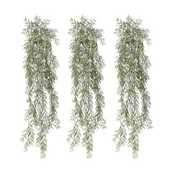 3PK E Style Acacia Hanging Bush Artificial Plant Indoor Grey Green 28x14x110cm