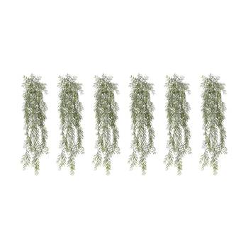 6PK E Style Acacia Hanging Bush Artificial Plant Indoor Grey Green 28x14x110cm