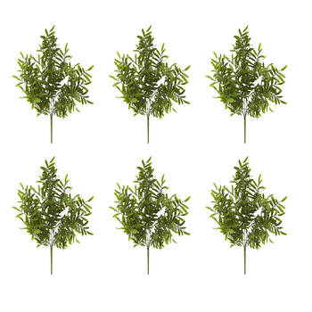 6PK E Style Locust Bush Artificial Plant Indoor Decor Use Green 30x30x48cm