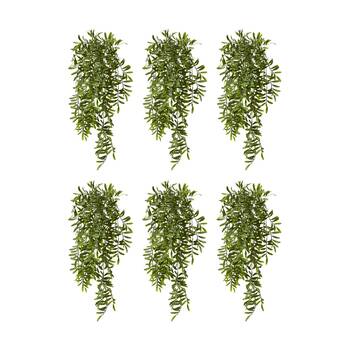 6PK E Style Locust Hanging Bush Green Artificial Plant Indoor Use 30x20x80cm