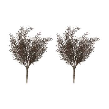 2PK E Style Santolina Bush Artificial Plant Indoor Use Brown 30x30x40cm