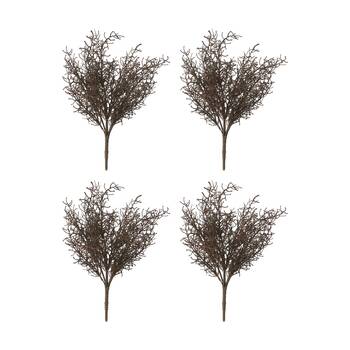 4PK E Style Santolina Bush Artificial Plant Indoor Use Brown 30x30x40cm