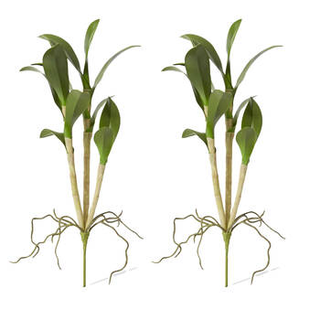 2PK E Style Orchid Dendrobium Foliage Artificial Plant Indoor Green 26x11x46cm