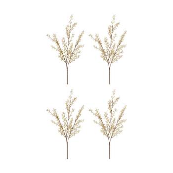 4PK E Style Willow Mini Bush Plastic Fabric Wire Plant Decor Natural 25x10x48cm