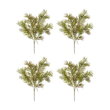 4PK E Style Grevillia Bush Plastic Fabric Wire Plant Green Brown 35x35x60cm