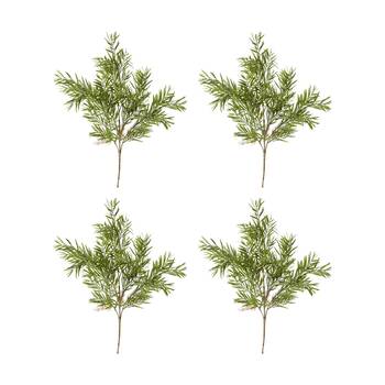 4PK E Style Grevillia Bush Plastic Fabric Wire Plant Decor Green 35x35x60cm