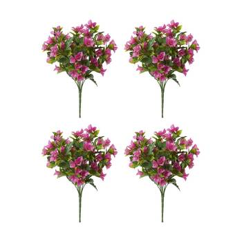 4PK E Style Bougainvillea Outdoor Bush Plant PE PVC Decor Hot Pink 30x30x50cm